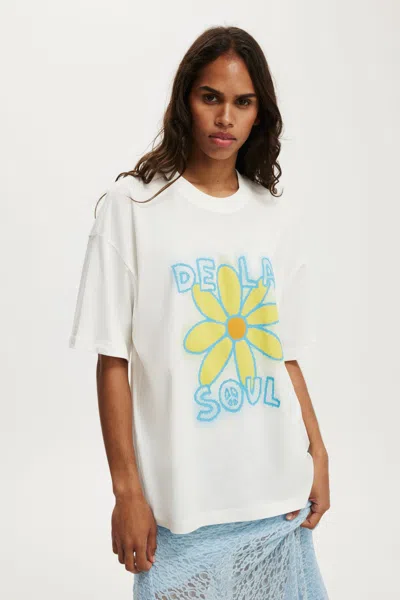 Cotton On De La Soul Music Boxy Graphic Tee In White