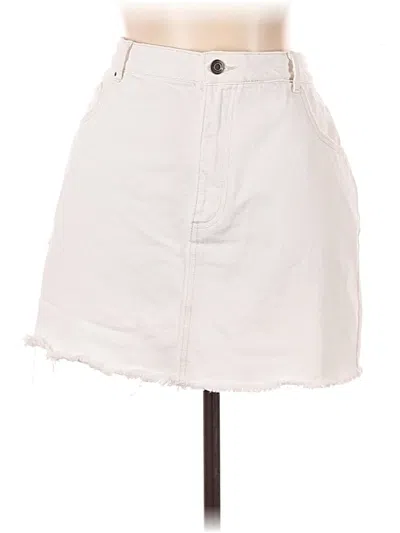 Pre-owned Cotton On Denim Skirt In White