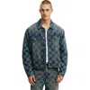 Cotton On Denim Trucker Jacket In Check Up Blue