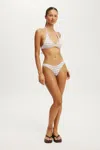 Cotton On Dip Front High Side Brazilian Bikini Bottom In Neutral