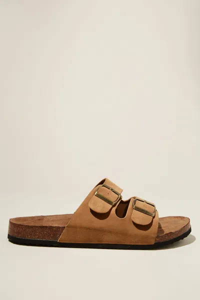 Cotton On Double Buckle Sandal In Brown