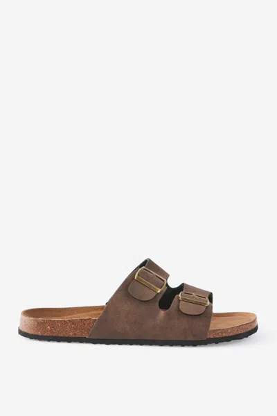 Cotton On Double Buckle Sandal In Brown