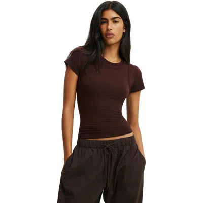 Cotton On Double Layer Short Sleeve In Brown