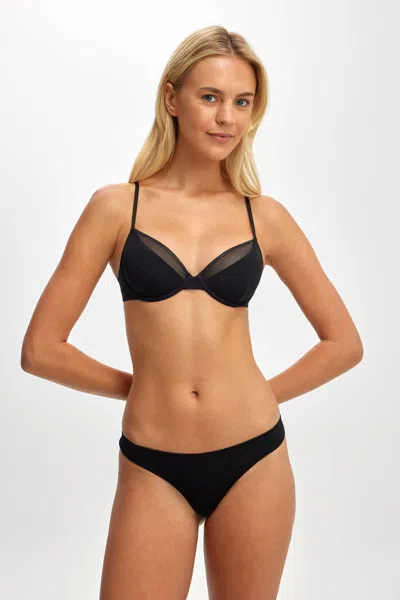Cotton On Double Layer Underwire Bra In Black