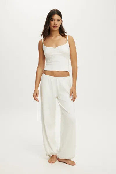 Cotton On Dreamy Soft Pointelle Wide Leg Pant In Coconut Milk