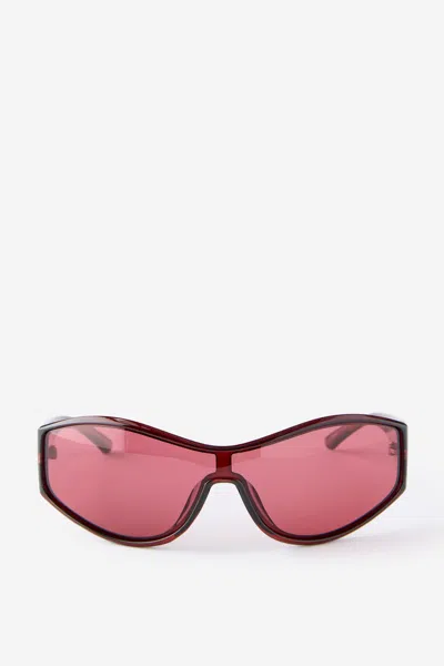 Cotton On Drew Shield Sunglasses In Sour Cherry