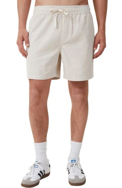 Cotton On Easy Cotton Blend Drawstring Shorts In Bone Corduroy