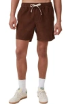 Cotton On Easy Cotton Blend Drawstring Shorts In Chocolate Corduroy