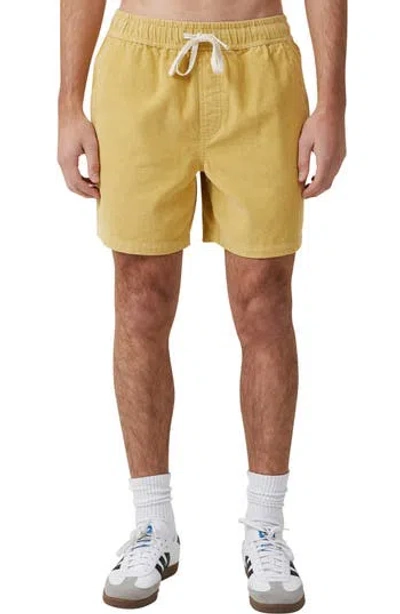 Cotton On Easy Cotton Blend Drawstring Shorts In Gold Corduroy