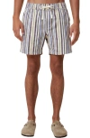 Cotton On Easy Cotton Blend Drawstring Shorts In Pale Lime Multi Stripe