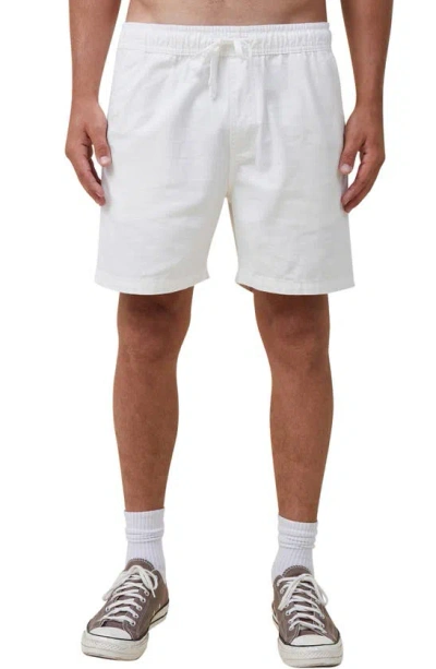Cotton On Easy Cotton Blend Drawstring Shorts In White Texture