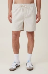 Cotton On Easy Cotton Blend Drawstring Shorts In Bone Cord