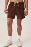 Cotton On Easy Cotton Blend Drawstring Shorts In Burgundy