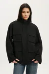 Cotton On Eavis Parka Jacket In Washed Black