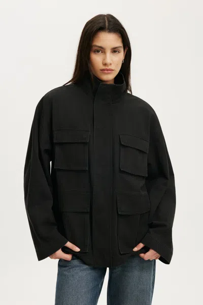 Cotton On Eavis Parka Jacket In Washed Black