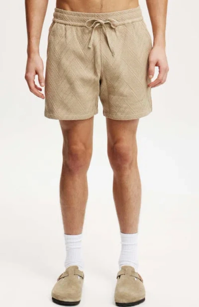 Cotton On Elevated Easy Short In Taupe Herringbone
