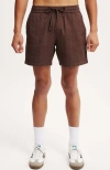 Cotton On Elevated Easy Short In Chocolate Zig Zag Knit