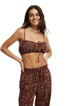 Cotton On Emily Micro Top In Bandana Print Brown