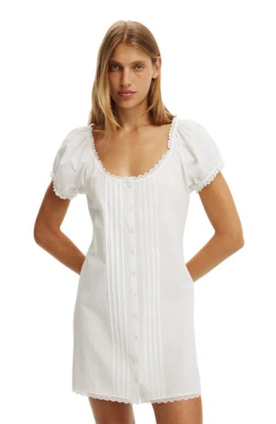 Cotton On Emma Babydoll Mini Dress In White