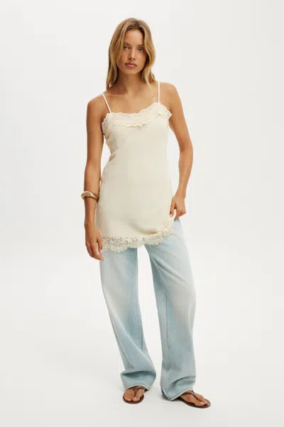 Cotton On Estelle Mini Slip Dress In Cream