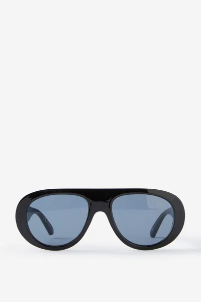 Cotton On Eve Oval Aviator Sunglasses In Black