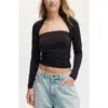 Cotton On Ever Smooth Rouched Long Sleeve Top In Black