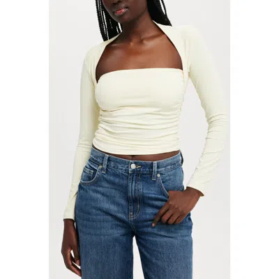 Cotton On Ever Smooth Rouched Long Sleeve Top In Lemon Icing