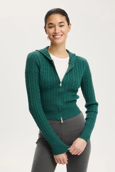 Cotton On Everfine Double Zip Up Hoodie In Green