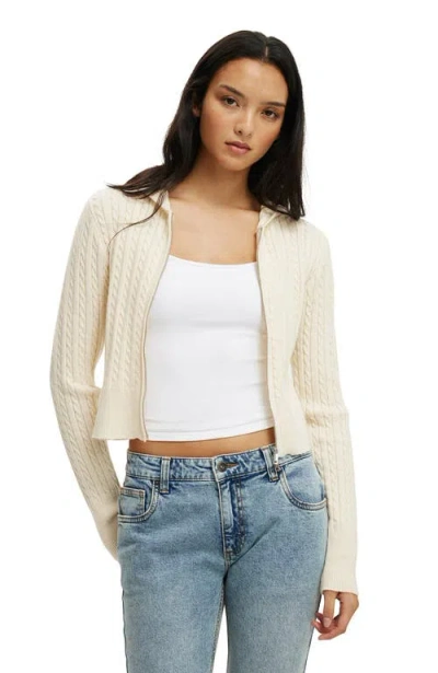 Cotton On Everfine Double Zip Up Hoodie In White