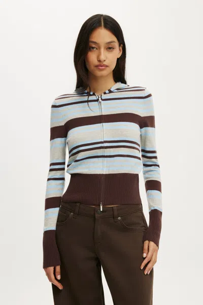 Cotton On Everfine Hooded Knit In Blue