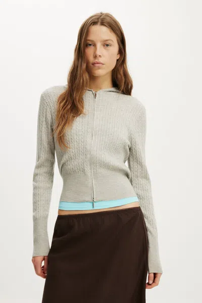 Cotton On Everfine Hooded Knit In Gray