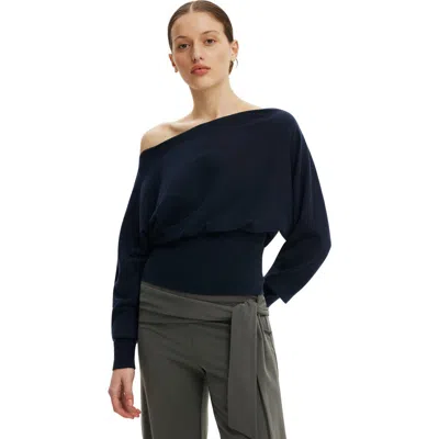 Cotton On Everfine Ls Batwing Knit In Black