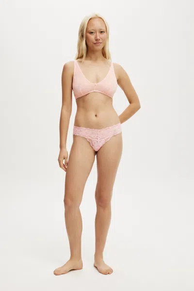 Cotton On Everyday Lace G String Brief In Blushing Bride