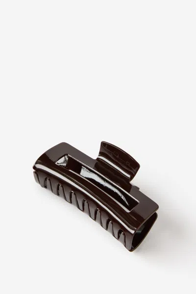 Cotton On Extra Large Amber Hair Claw In Chocolate