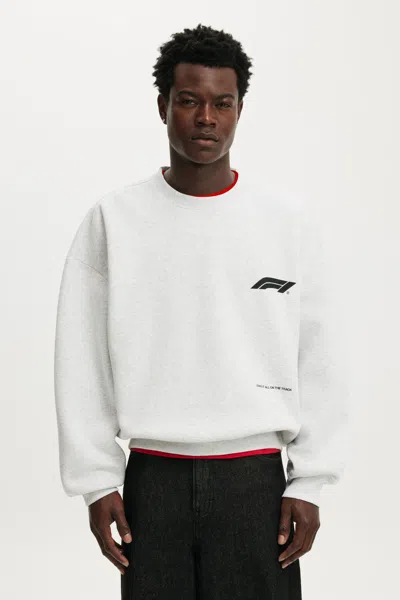 Cotton On F1 Relaxed Fit Crew Sweater In White