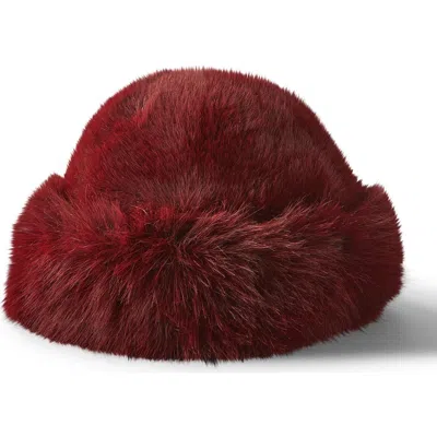Cotton On Faux Fur Beanie In Burgundy