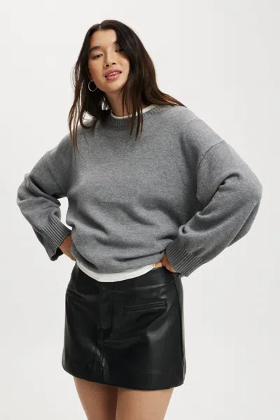 Cotton On Faux Leather Mini Skirt Nth In Black