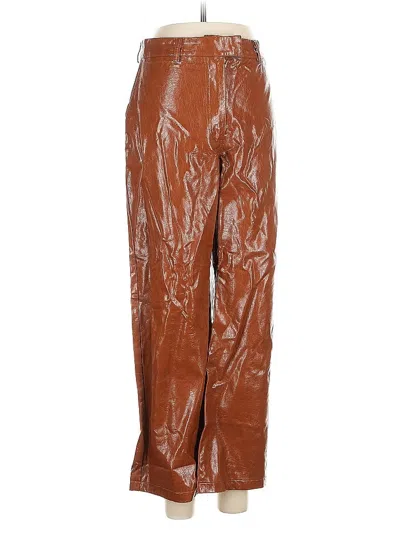 Pre-owned Cotton On Faux Leather Pants In Brown