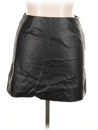 Pre-owned Cotton On Faux Leather Skirt In Black