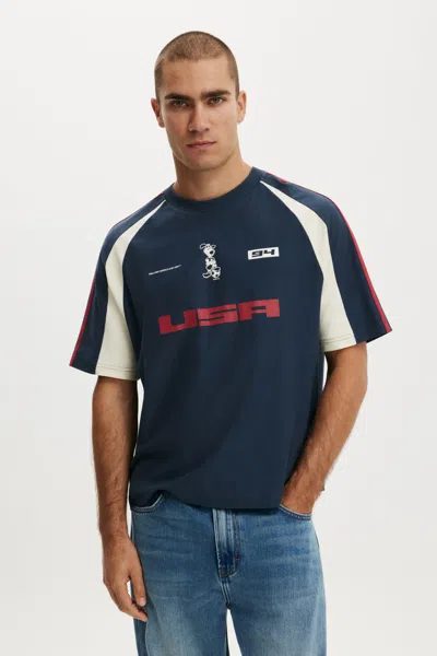 Cotton On Fifa Cropped Fit T-shirt In Lcn Fcl Auto Navy / Fifa - Usa 94