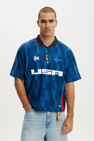 Cotton On Fifa Cropped Jersey In Blue