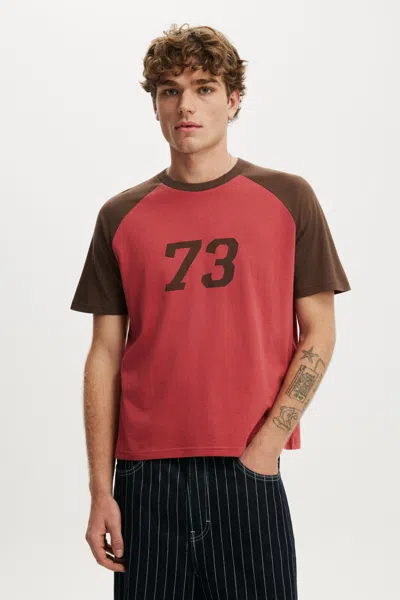 Cotton On Fitted Graphic T-shirt In Dusty Red / Espresso 73