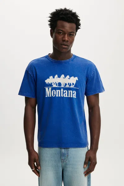Cotton On Fitted Graphic T-shirt In Royal Blue / Montanna