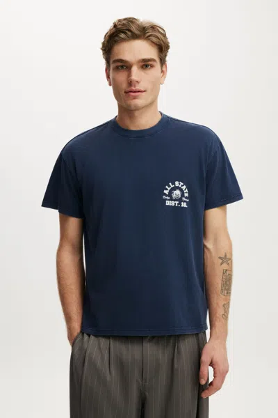 Cotton On Fitted Graphic T-shirt In Vintage Navy / All State 16