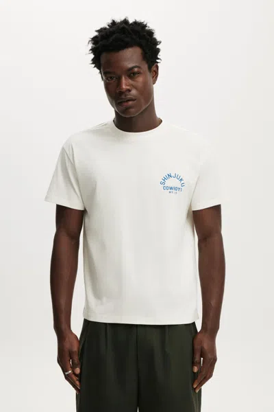 Cotton On Fitted Graphic T-shirt In Vintage White / Shinjuku