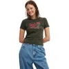 Cotton On Fitted Lcn Graphic Longline Tee In Guns N Roses Barbwire Rose