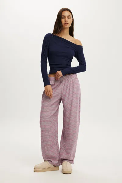 Cotton On Flannel Barrel Leg Pant In Blue