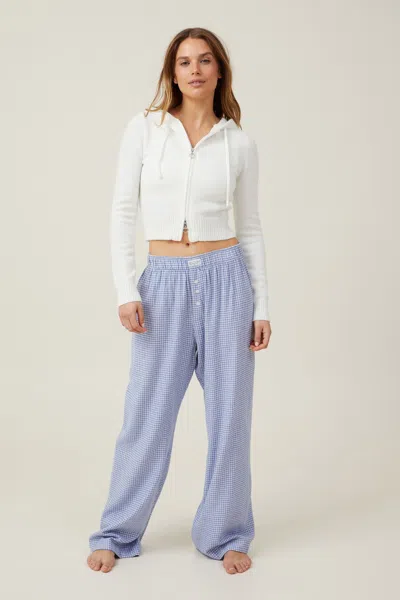 Cotton On Flannel Boyfriend Boxer Pant In Sammie Check Blue