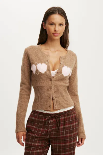 Cotton On Fluffy Fitted Knit Cardi In Multi