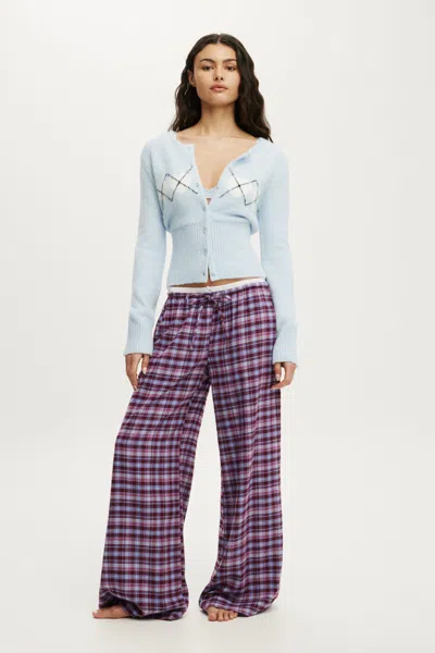 Cotton On Fluffy Fitted Knit Cardi In Blue
